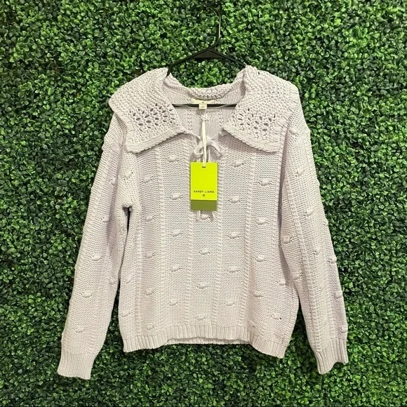 Sandy Liang x Target Lavender Collared Pullover Sweater - - Picture 2 of 6
